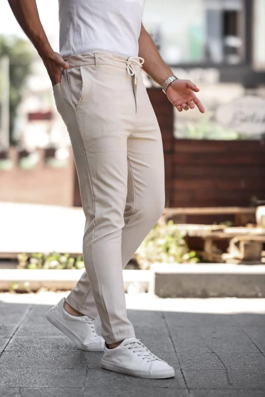 Toptan Erkek Keten Görünümlü Jogger Pantolon 