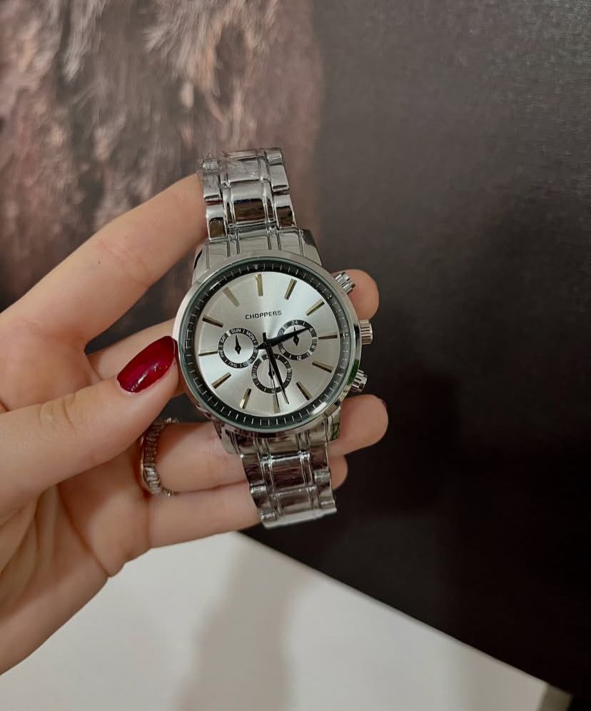  Buz Gümüş Klasik Metal Saat