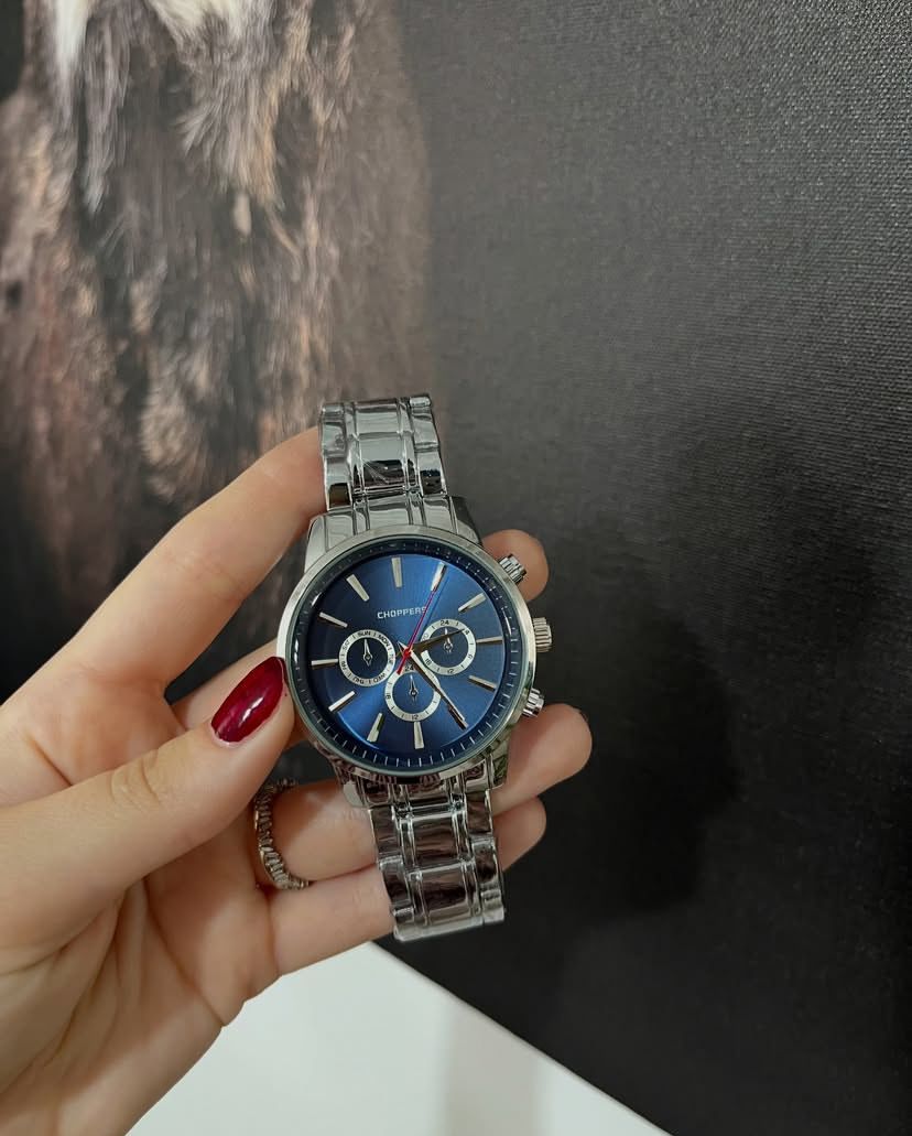 Gece Mavisi Metal Kordonlu Saat